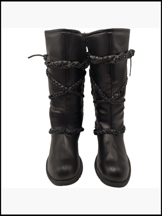 Men\'s Medieval Faux Leather Boots Lace Up Cosplay Gothic Pirate Viking Shoes main image 5